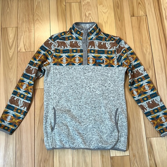 Simply southern women’s grey sweaters bear native tribal print size L - Picture 1 of 6